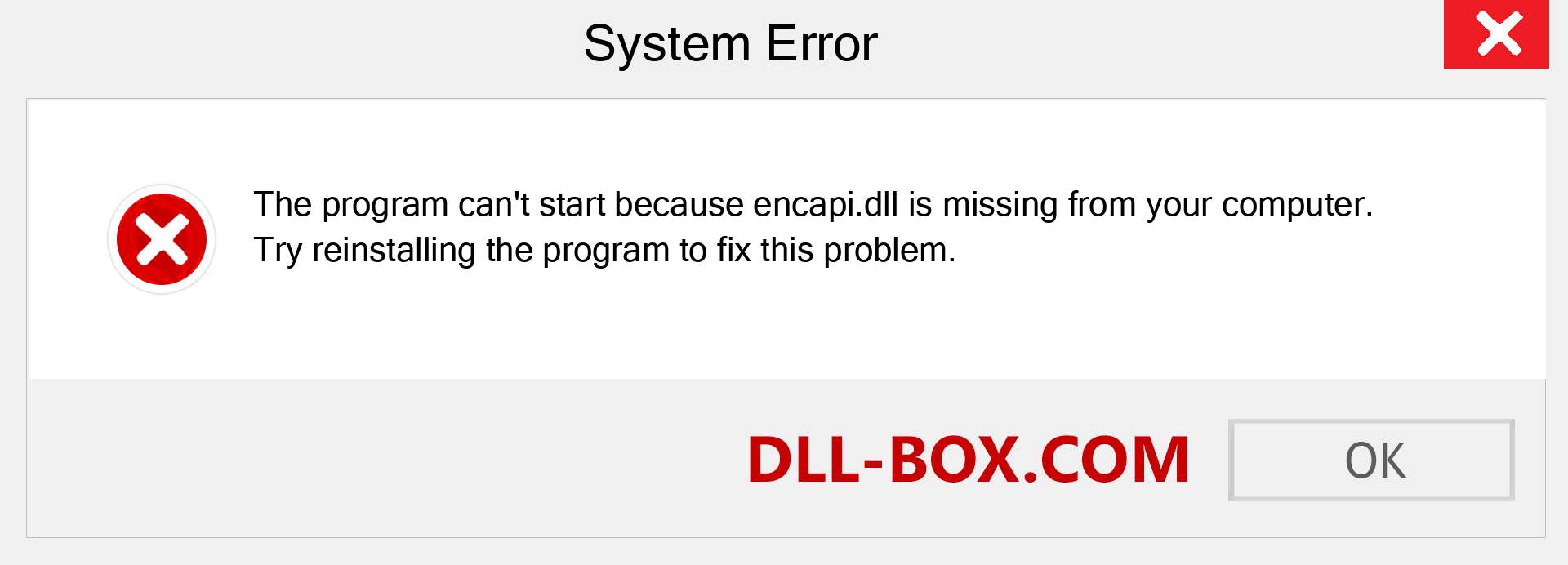  encapi.dll file is missing?. Download for Windows 7, 8, 10 - Fix  encapi dll Missing Error on Windows, photos, images